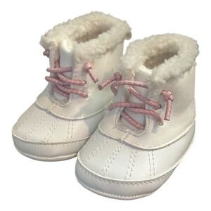 Carter's White and Pink Kids Snow Boots